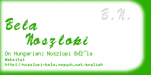 bela noszlopi business card